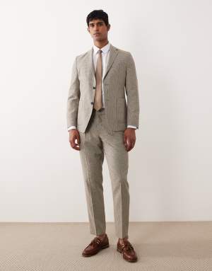 Barbour Forstone co-ord houndstooth trouser in stone