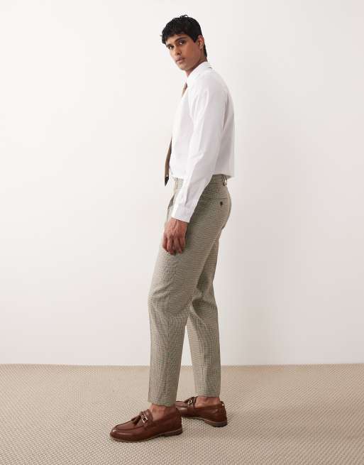 Barbour Forstone co-ord houndstooth trouser in stone, 3 of 5