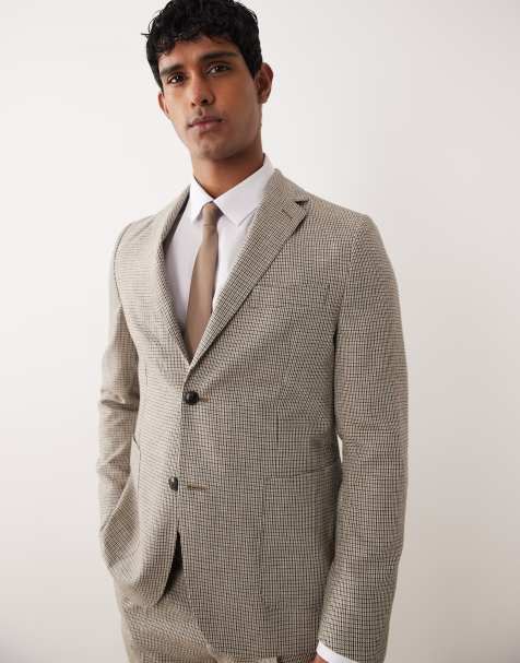 Barbour Forstone houndstooth blazer in stone (part of a set) - view 1
