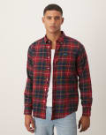 [Barbour] Barbour Fort oversized tailored tartan shirt in winterberry tartan-Navy Chest 40 winterberry tartan