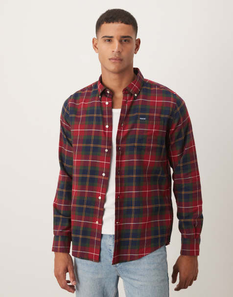 Barbour Fort oversized tailored tartan shirt in winterberry tartan - NAVY