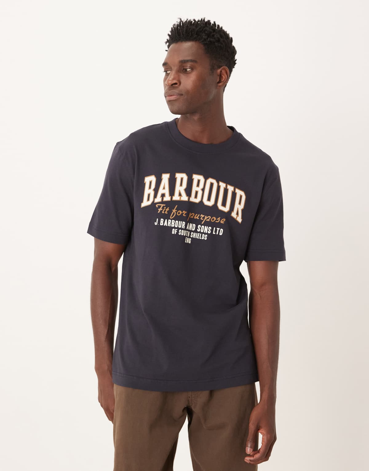Barbour Fort relaxed graphic t-shirt in dark navy - NAVY