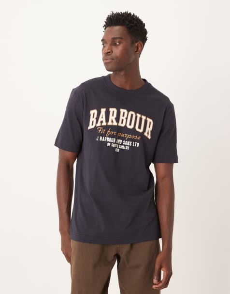 Barbour Fort relaxed graphic t-shirt in dark navy - view 1