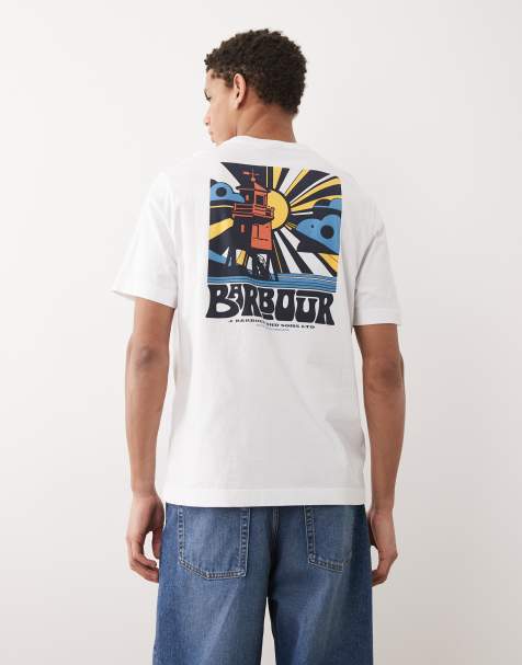 Barbour Frome relaxed graphic t-shirt with back print in white