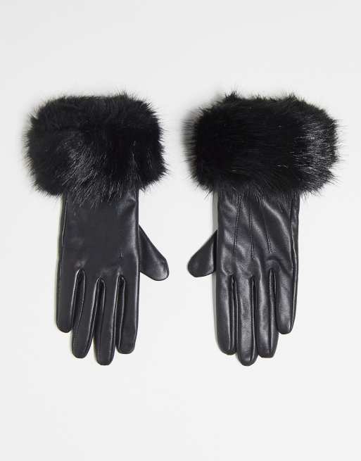 Barbour fur shop trimmed leather gloves