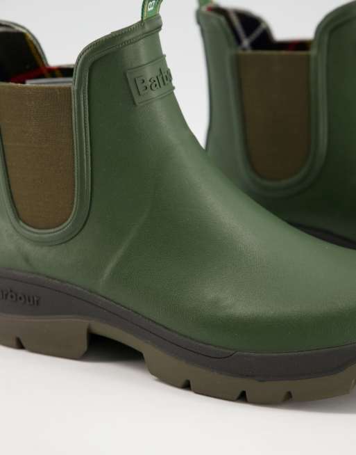Barbour Fury chelsea gumboots in olive ASOS