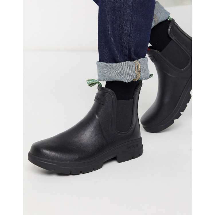 Barbour chelsea welly sales boot with logo detail