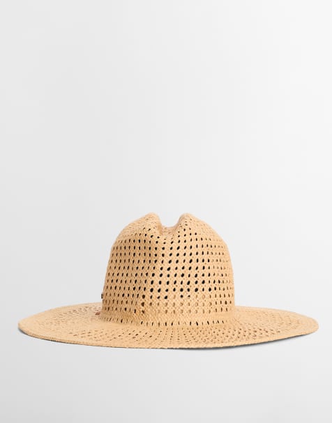 Barbour Gabby lightweight fedora hat with chin strap in beige