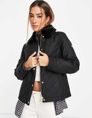 barbour black shiny jacket