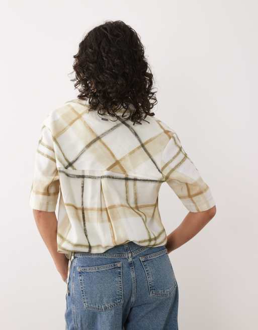 Barbour Gianna short sleeve relaxed notch neck tartan shirt green, 5 of 5