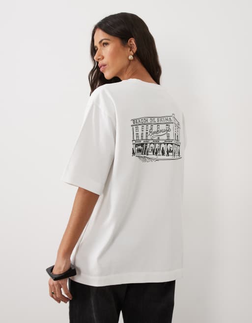 Barbour Gracefield short sleeve graphic logo t-shirt in white, 4 of 4