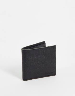 Barbour grain leather wallet in black