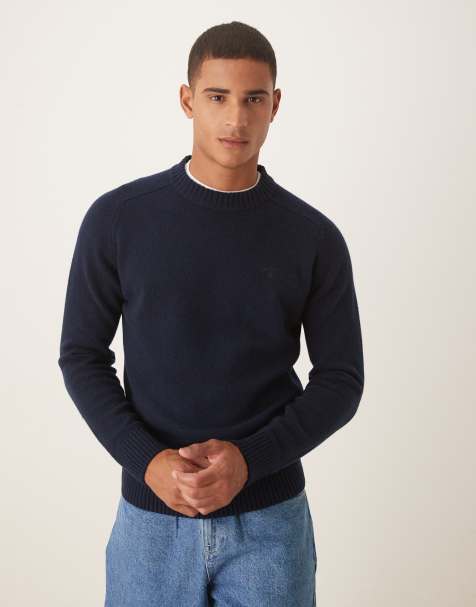 Barbour Grangetown crew neck sweater in navy - NAVY - view 1