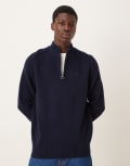 [Barbour] Barbour Grangetown half-zip knitted jumper in navy Chest 38 navy