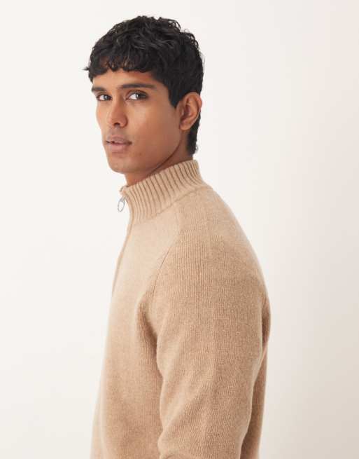 Barbour Grangetown half zip knitted jumper in washed stone - STONE, 3 of 5