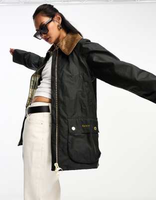 Barbour - Gunnerside - Giacca impermeabile cerata verde salvia con zip