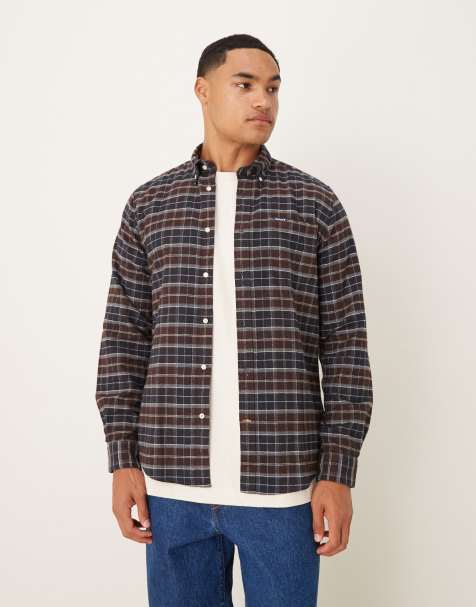 Barbour Haddington tailored tartan shirt in midnight oak tartan - view 1