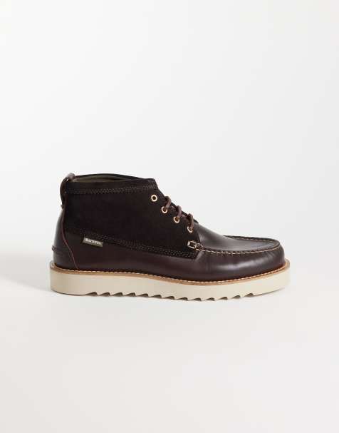 Barbour Hadston leather suede chukka boots in dark brown - view 1