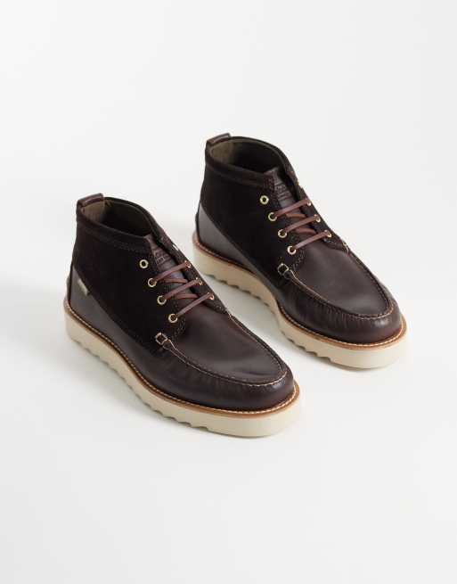 Barbour Hadston leather suede chukka boots in dark brown, 2 of 4
