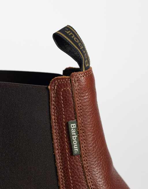 Barbour Hale leather wax chelsea boots in brown, 3 of 4
