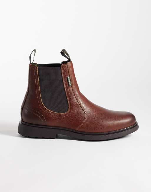 Barbour Hale leather wax chelsea boots in brown, 4 of 4