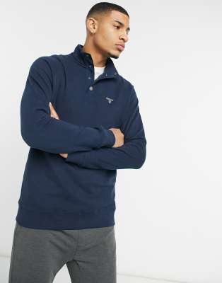 barbour half zip navy