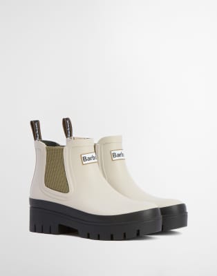  Halton chunky chelsea wellington boots in light green