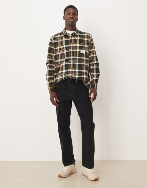 Barbour Hanley relaxed checked shirt in olive green, 2 of 5