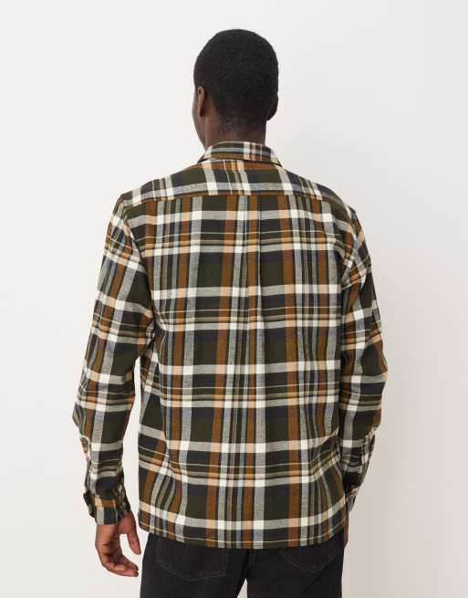 Barbour Hanley relaxed checked shirt in olive green, 3 of 5
