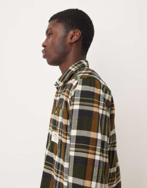 Barbour Hanley relaxed checked shirt in olive green, 4 of 5