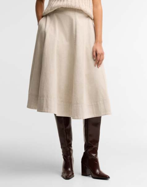 Barbour Harleigh pleated midi skirt in off white - view 1