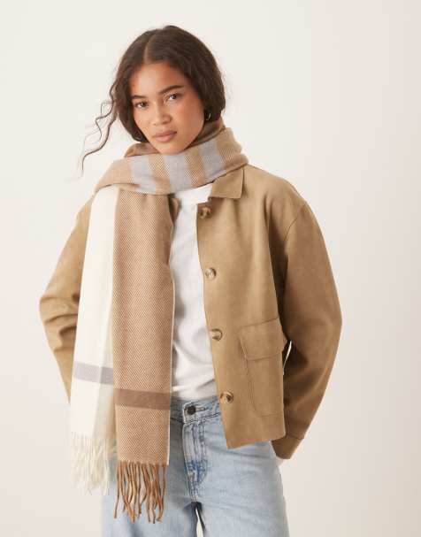 Barbour Harriet twill scarf in hessian - view 1