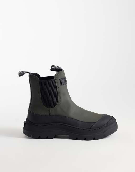 Barbour Harriety chunky chelsea boots in olive green, 2 of 4