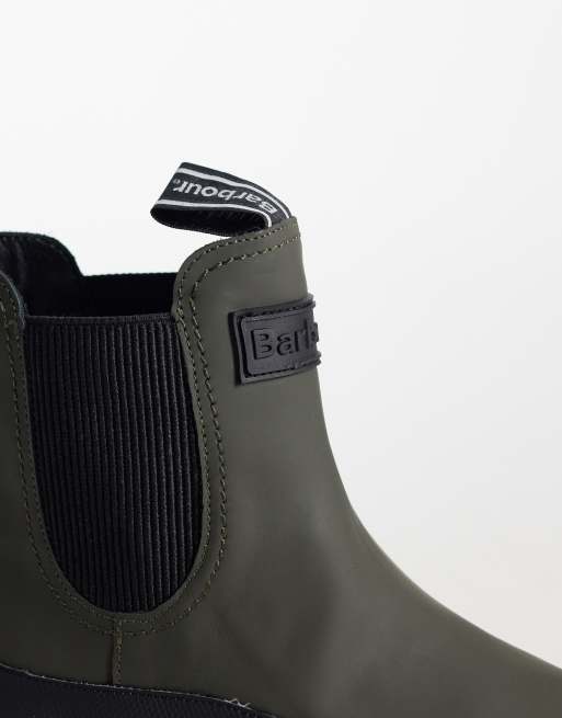 Barbour Harriety chunky chelsea boots in olive green, 3 of 4