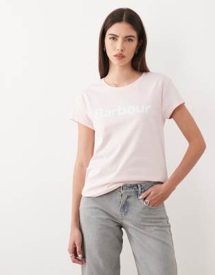 Barbour Hartland Relaxed Logo T-shirt In Pink