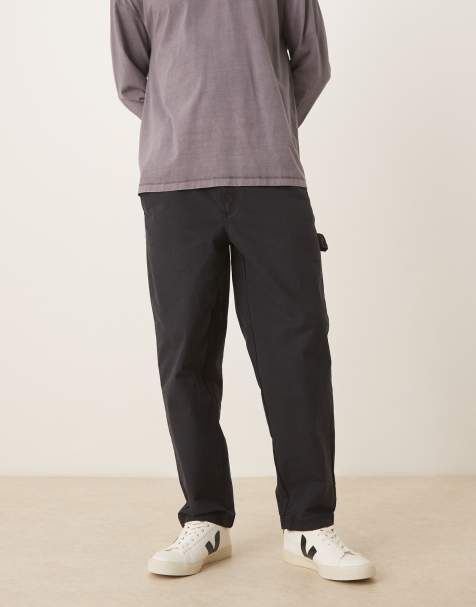 Barbour Harton relaxed slub trouser in dark navy - view 1