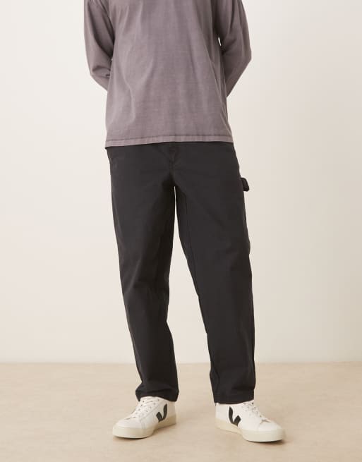 Barbour Harton relaxed slub trouser in dark navy
