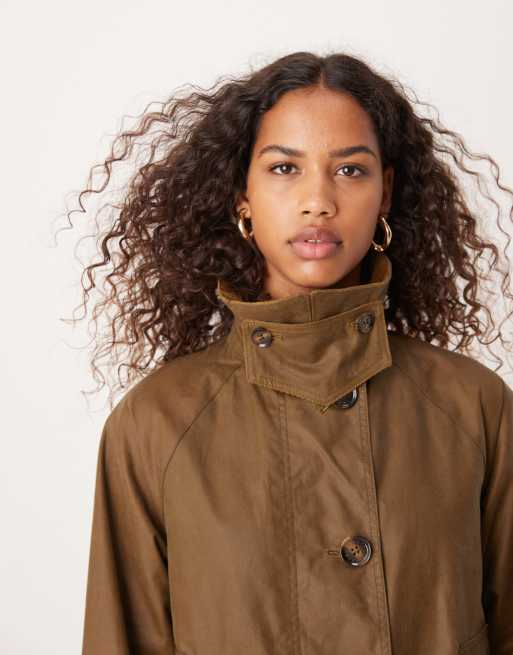 Barbour Hartwick wax jacket in sand muted cabernet tartan ASOS