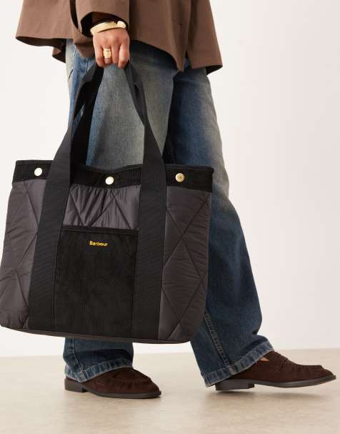 Barbour healy tote bag in black/ancient - view 1