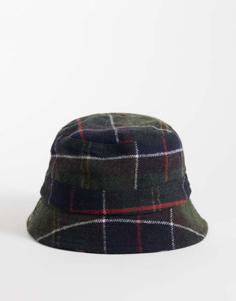 Barbour Heidi wool tartan check bucket hat in green - view 1