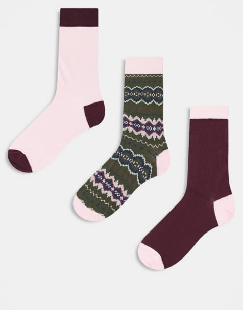 Barbour Helen fair isle sock gift set in olive green  - view 1