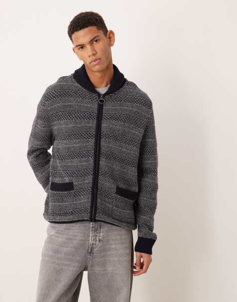 Barbour helmsley knitted jacket in navy - view 1