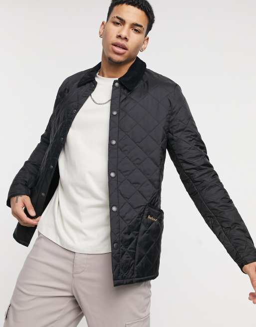 barbour heritage liddesdale quilted jacket in black