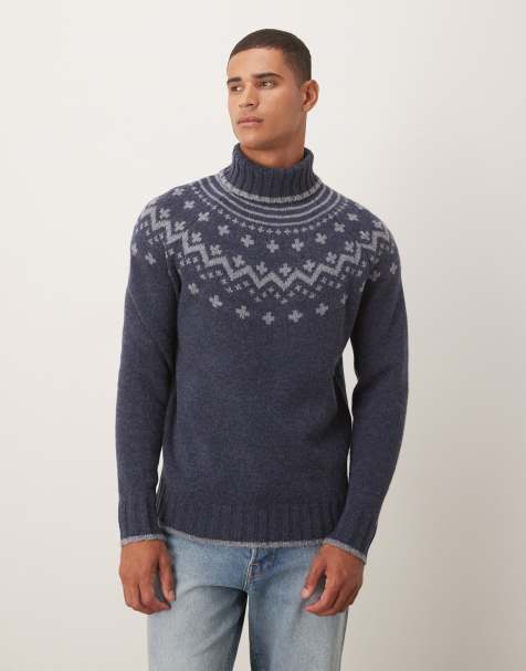 Barbour hewton roll neck in navy - view 1