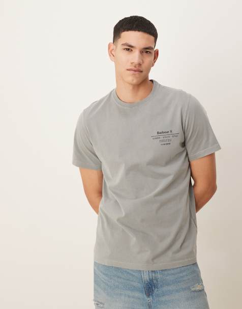 Barbour Hickling tailored fit t-shirt in washed gunmetal - view 1