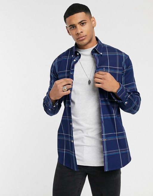 Barbour Highland slim fit check shirt in blue