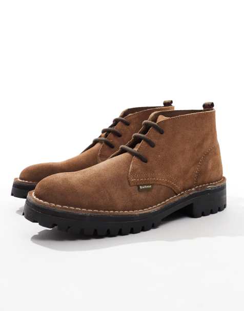 Barbour Hobart chukka leather boots in brown - view 1
