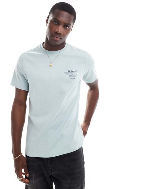 Barbour Huckley chest logo t-shirt in light blue - view 1