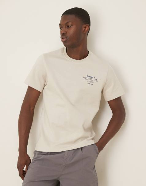 Barbour huckley tech t-shirt in oatmeal - view 1