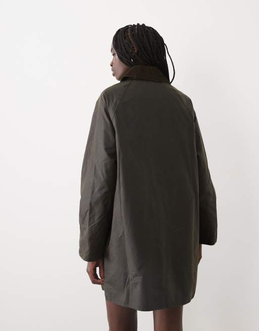 Barbour Icons Beaufort long wax jacket in olive green, 4 of 4